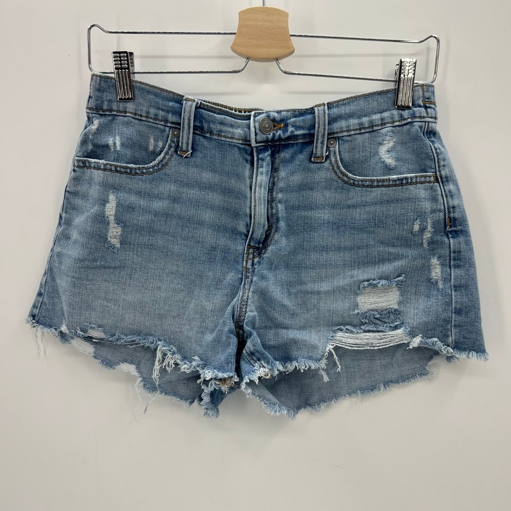 Aerie Women Size Small Light Wash Distressed Denim Cut Off Shorts
